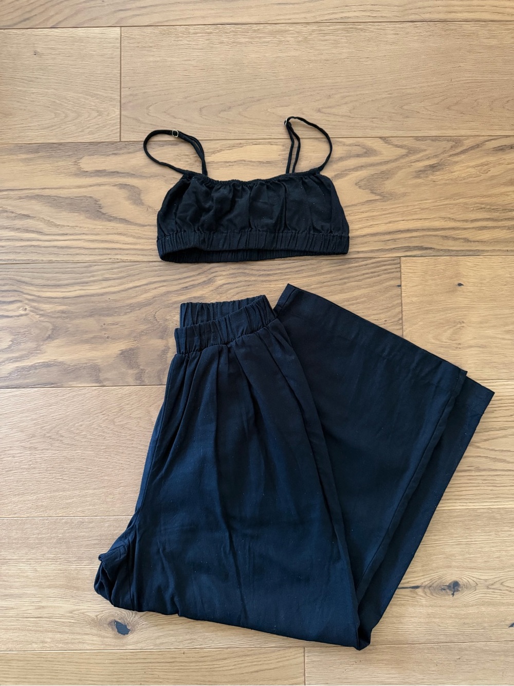 NWOT Ozma House Top and Crop Wide Leg Pant set